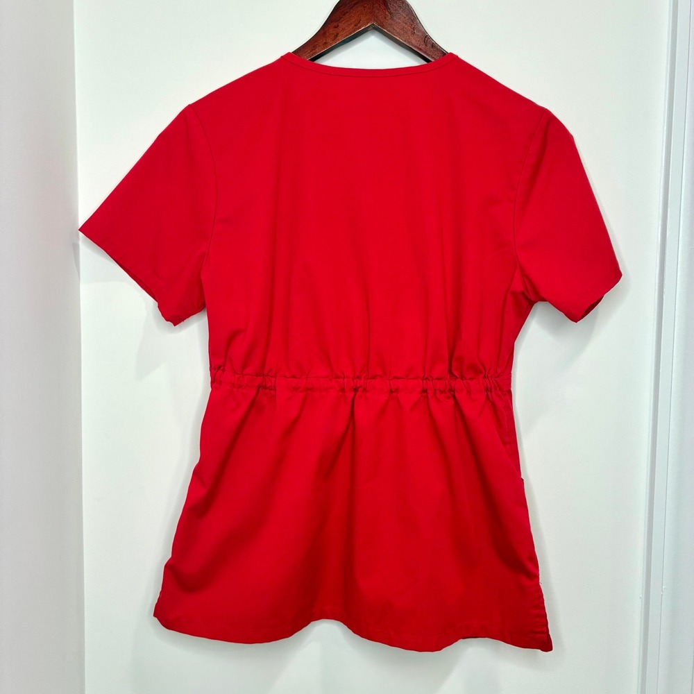 Women's Red Cherokee Scrub Top Style 1066 - Picture 3 of 14